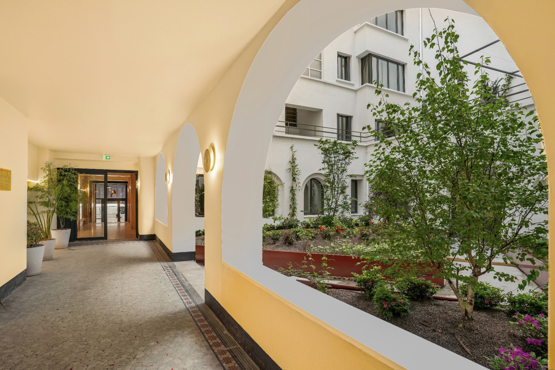 Cour intérieure arborée
